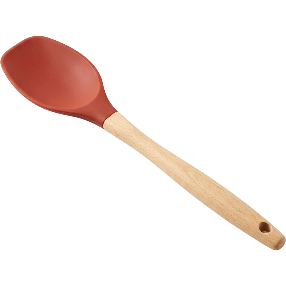 Vryno Beech-Handle Silicone Deep Spoon Spatula 31.5 cm Brick - Product view