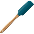 Vryno Acacia-Handle Silicone Jar Scraper 29 cm Deep Teal - Product view